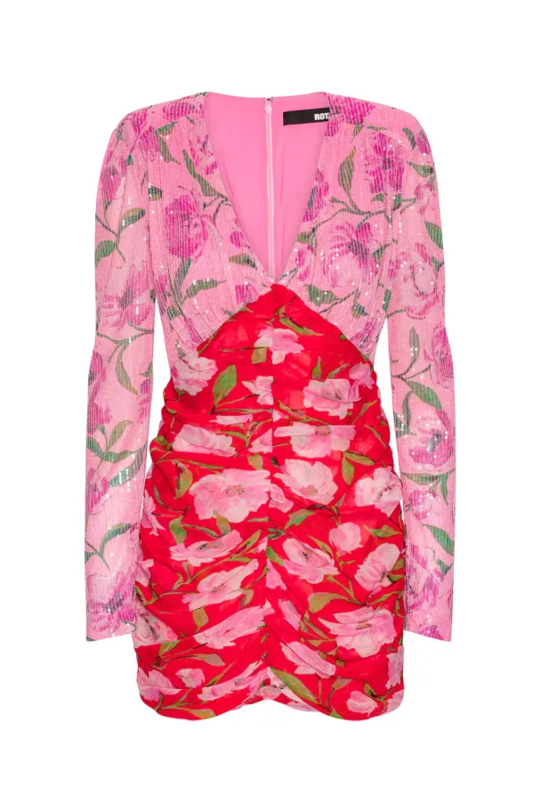 Printed Mini Dress - Wildeve + Prism Pink - Image 3