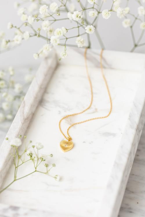 Afrodite Heart Necklace - Gold