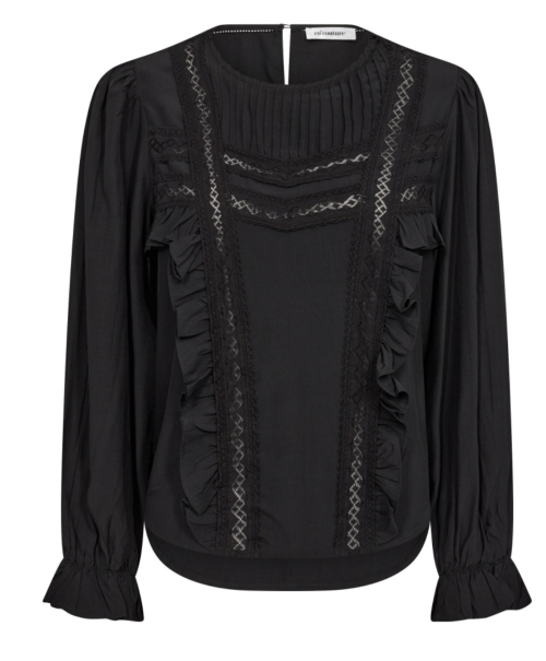 SunariCC Lace Blouse Black |  SunariCC Lace Blouse Black fra Co´couture