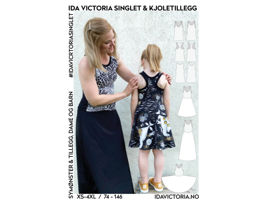 022  Ida Victoria singlet & kjoletillegg (XS-4XL + 74-146)