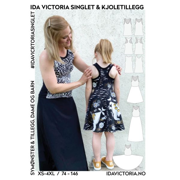 022  Ida Victoria singlet & kjoletillegg (XS-4XL + 74-146)