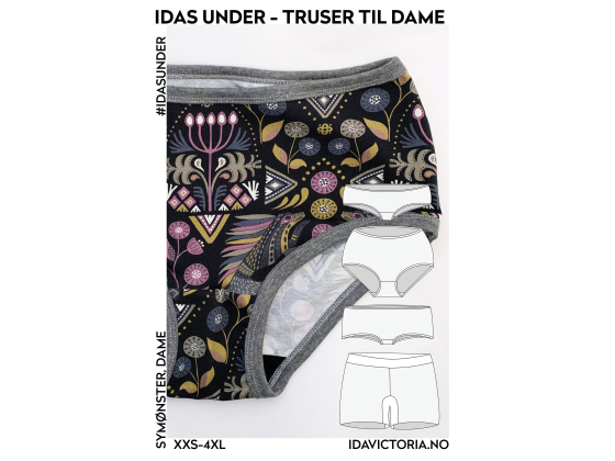 009  Idas Under, truser til dame (XXS-4XL)
