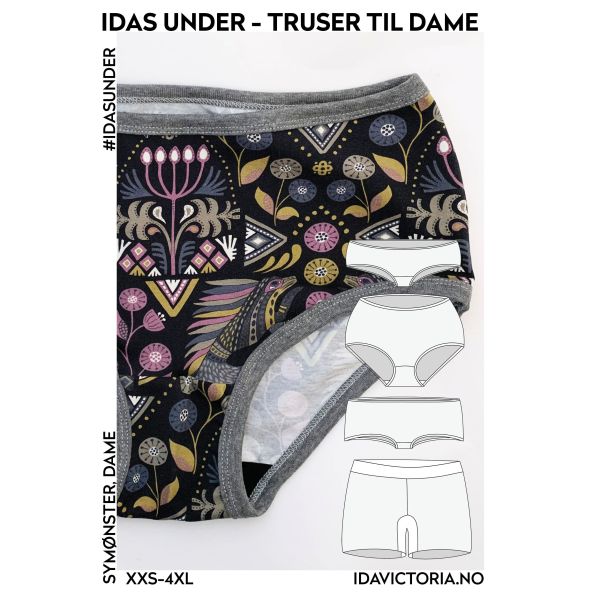 009  Idas Under, truser til dame (XXS-4XL)