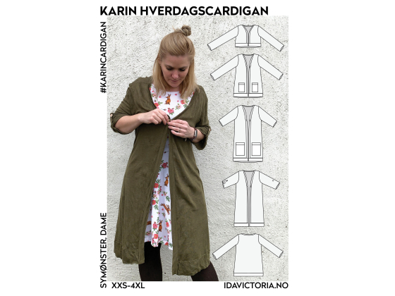 008  Karin hverdagscardigan (XXS-4XL)
