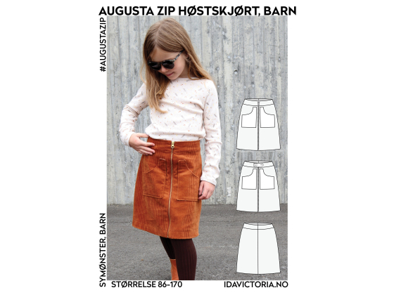 038  Augusta Zip Høstskjørt, barn (86-170)