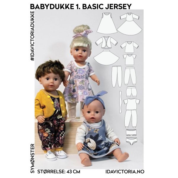 015  Sy til babydukke &ndash; 1. Basic jersey (43 cm)