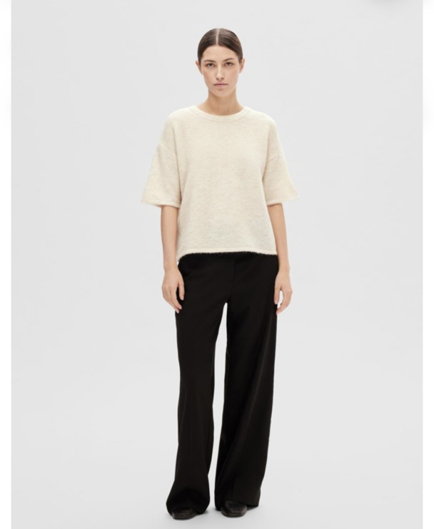 Maline-Liliana 2/4 Knit O-neck - Birch  - Image 2