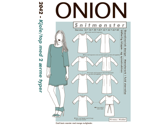 2042  ONION KJOLE/TOP M. 2 ÆRMETYPER