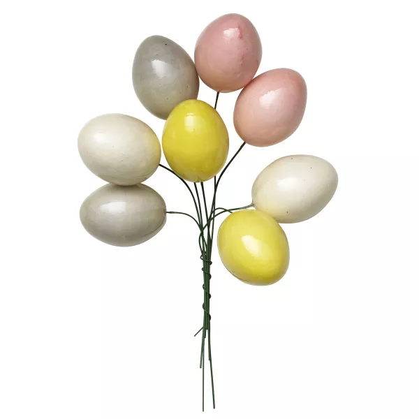  Glanslakkerte egg i pastellfarger til påske og hobbyprosjekter, 8 stk.