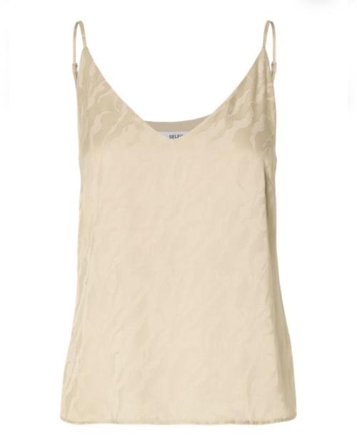 Constanza Cupro Strap Top - Sandshell