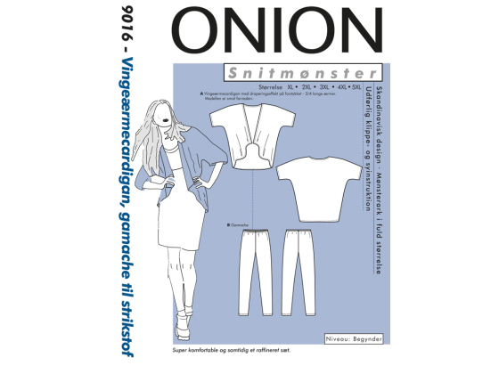 9016  ONION PLUS, VINGEÆRMECARDIGAN, GAMACHER
