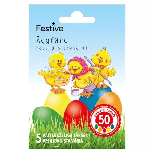 5 stk. vannløselige eggfarger