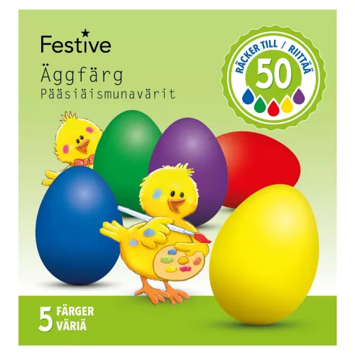 5 stk. sterke eggfarger