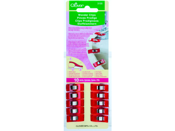 3155  CLOVER WONDER CLIPS 10 STK RØD 