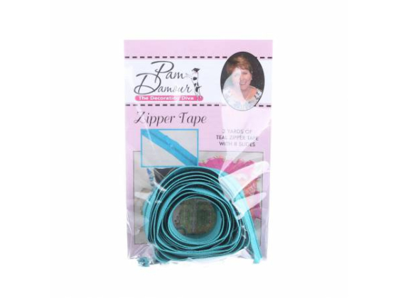 ENR-E  3 yards of Reversible Coil Zipper Tape with 8 Slides Teal