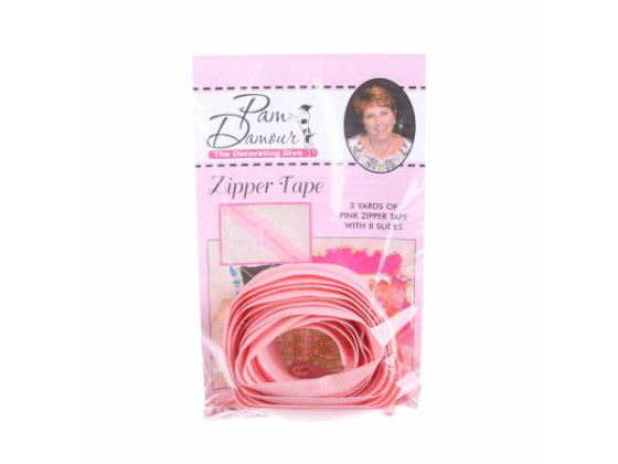  ENR-P   ZIPPERS 3 yards of Reversible Coil Zipper Tape with 8 Slides Pink