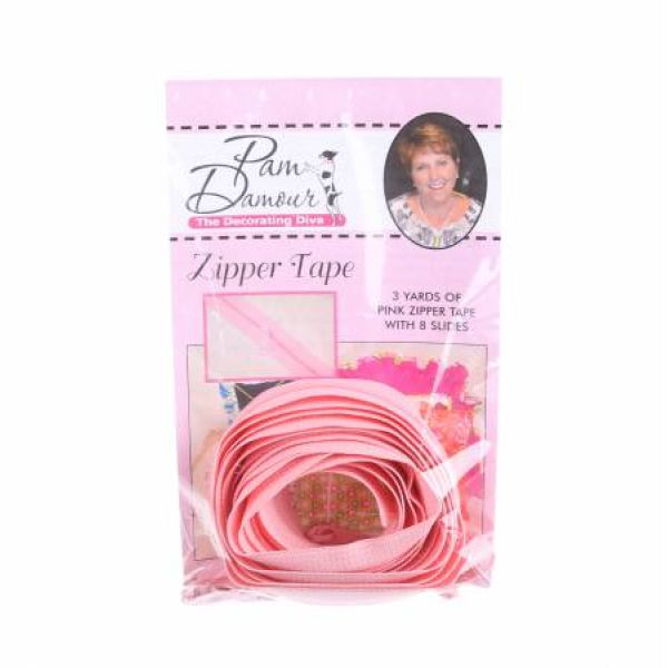  ENR-P   ZIPPERS 3 yards of Reversible Coil Zipper Tape with 8 Slides Pink