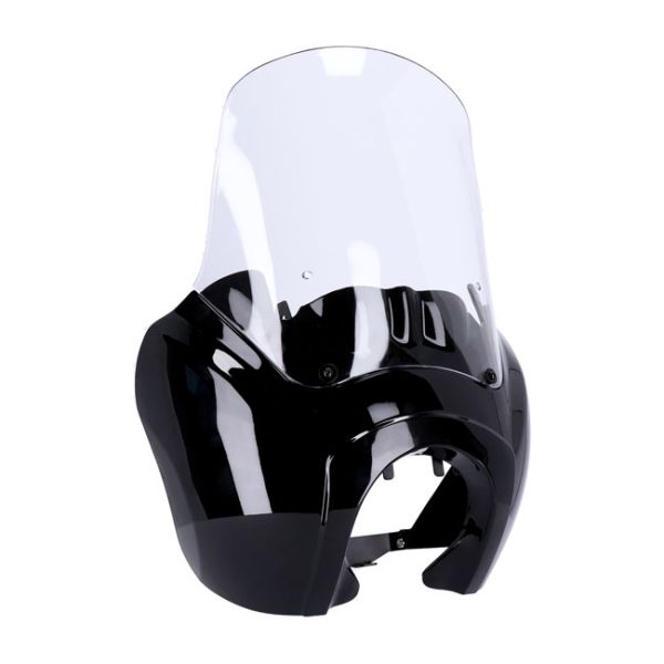 HEADLAMP FAIRING. GLOSS BLACK. CLEAR WINDSHIELD