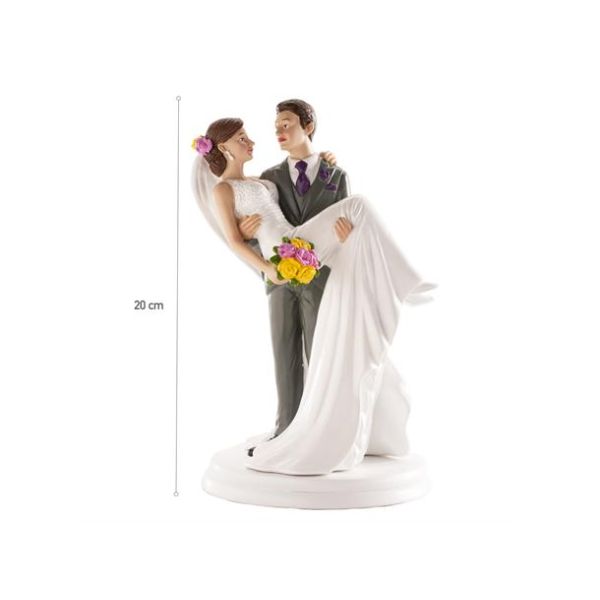 Brudepar - bruden i armene - 20cm