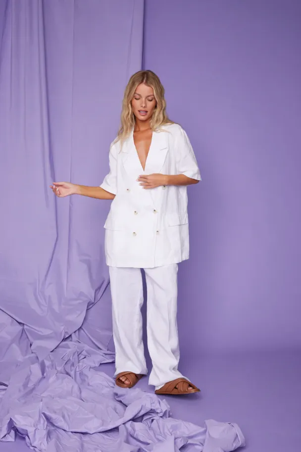 LINE OF OSLO Moon Linen Trousers - Image 2