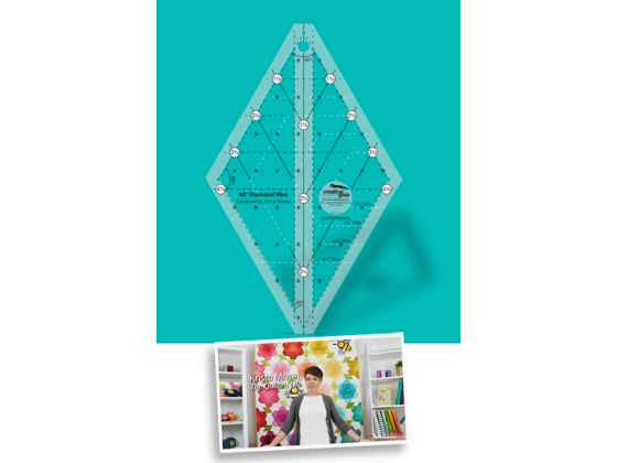 CGR60DIAMINI  60° Mini Diamond Ruler by Krista Moser