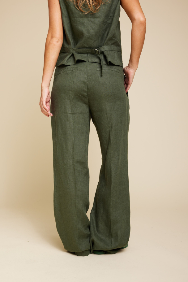 LINE OF OSLO Moon Linen Trousers - Image 1