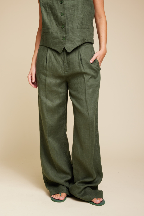 LINE OF OSLO Moon Linen Trousers - Image 2