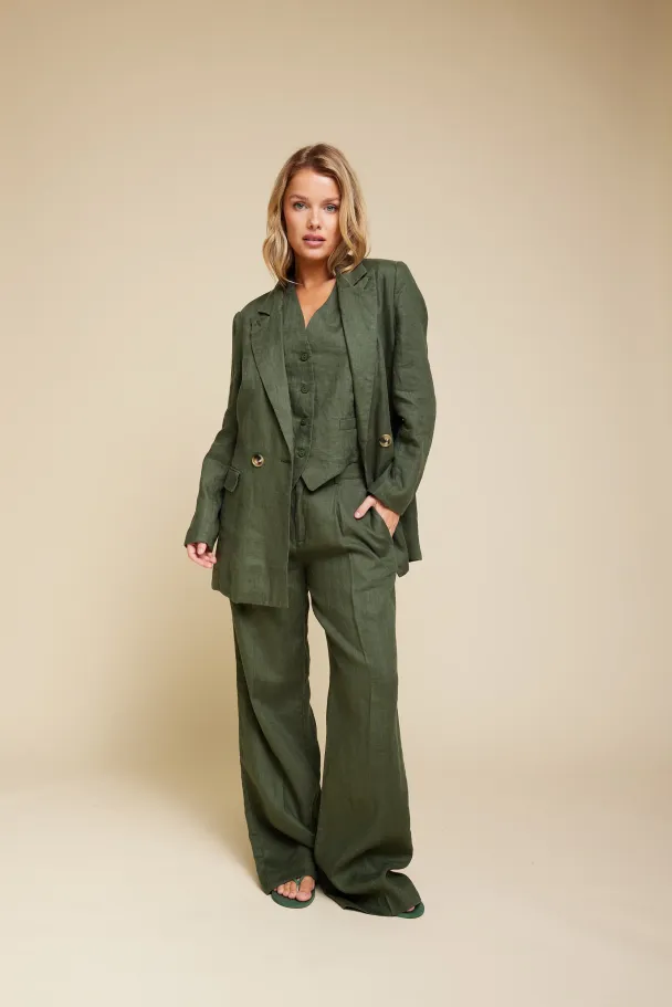 LINE OF OSLO Moon Linen Trousers - Image 3