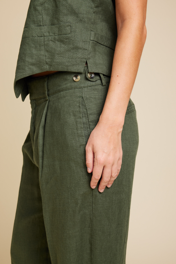 LINE OF OSLO Moon Linen Trousers - Image 4
