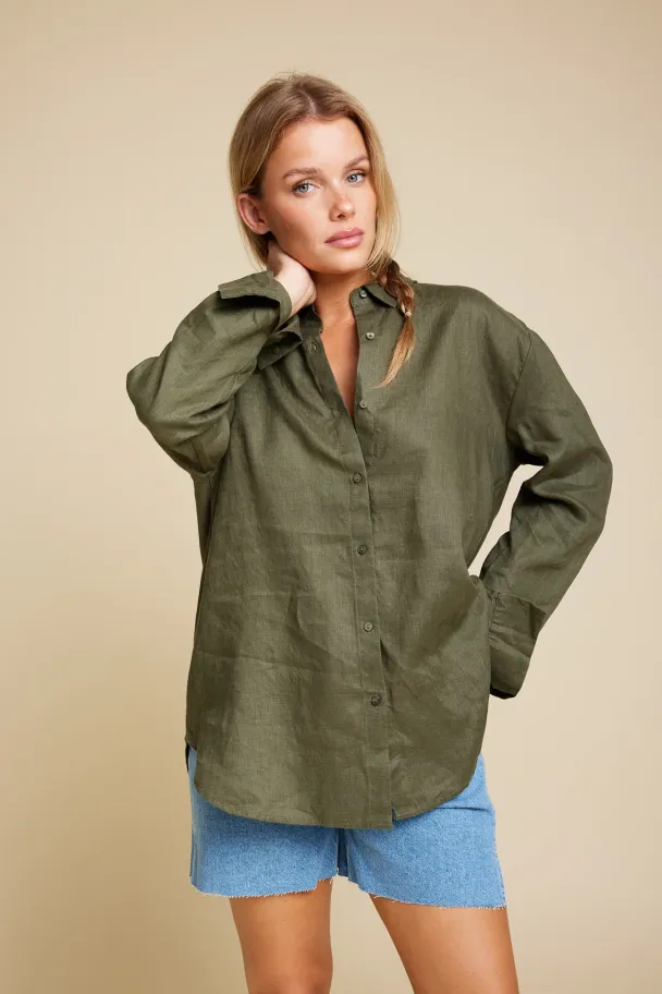 LINE OF OSLO Basic Linen Shirt - Image 1