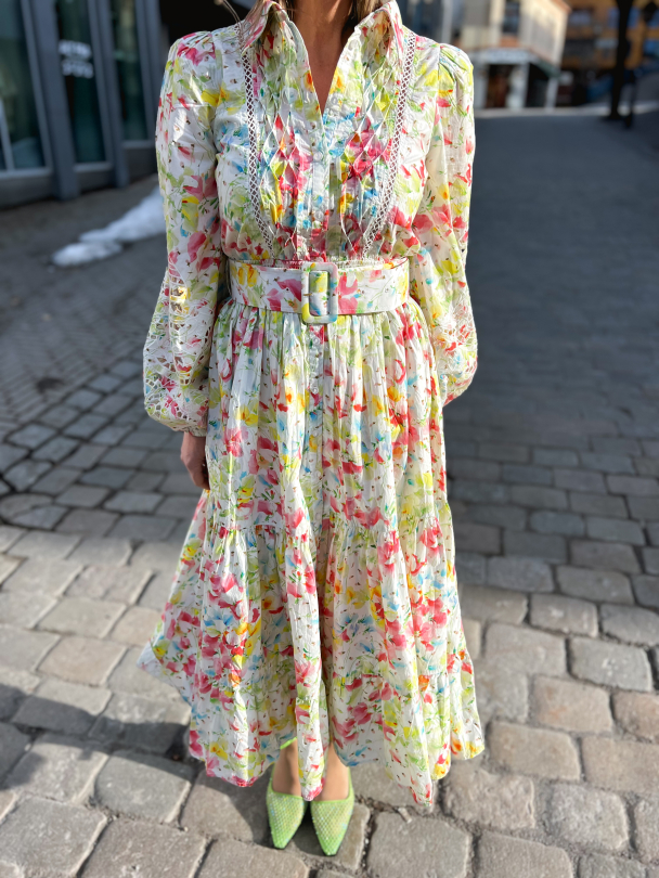 Poplin Midi Dress - Flora - Image 1