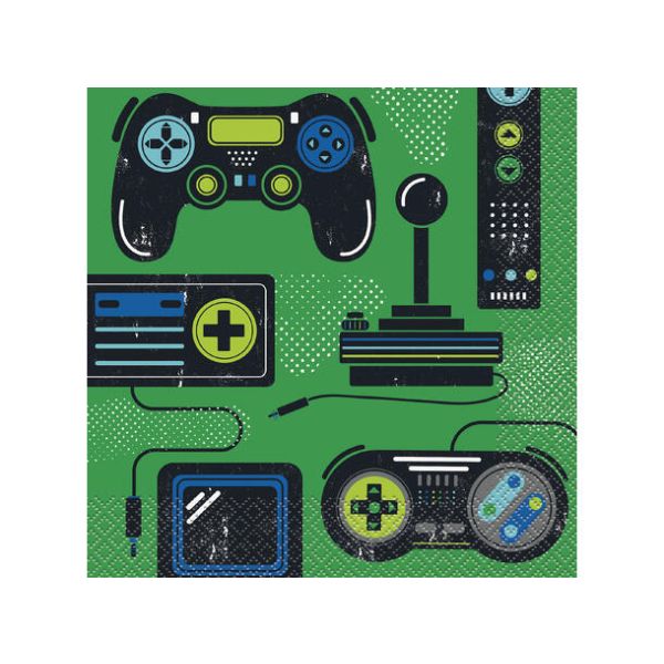 Serviett GAMER BIRTHDAY 16stk 33x33cm