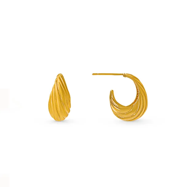 ORELIA Tapered Dome Twist Earrings - Image 1