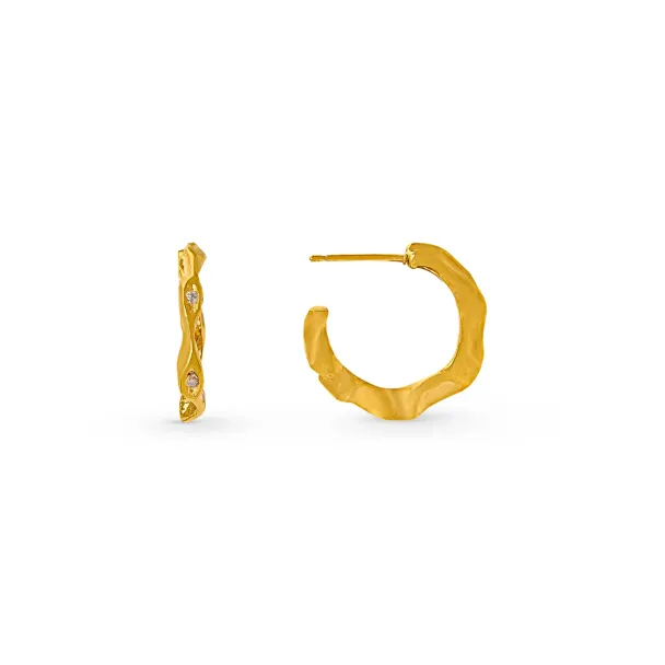 ORELIA Molten Crystal Wave Earrings