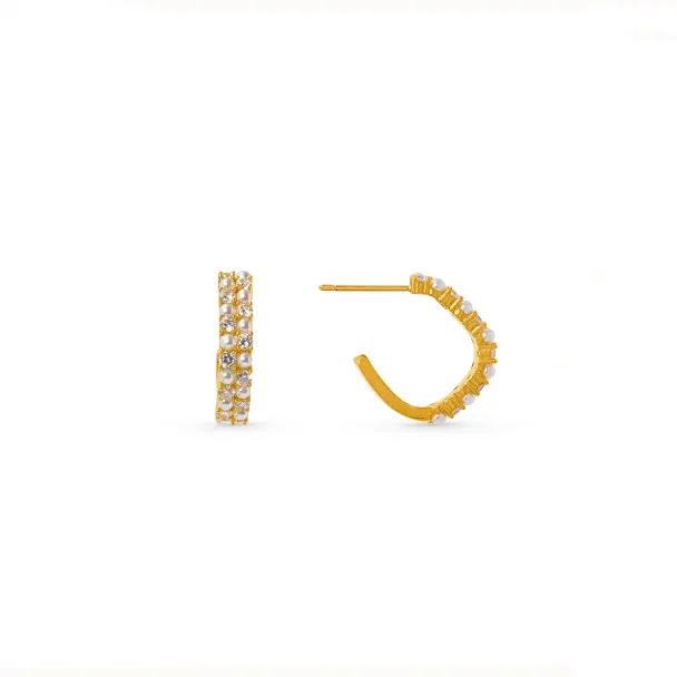 ORELIA Crystal & Pearl Hoop - Image 1