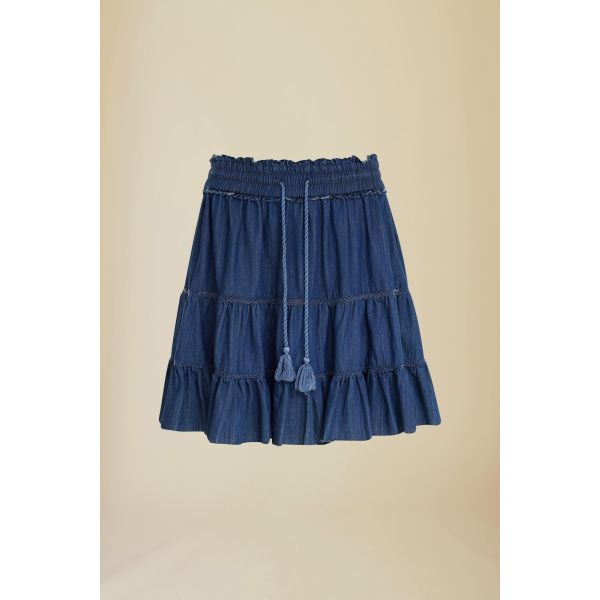 Hutton Denim Skirt - Blue Denim