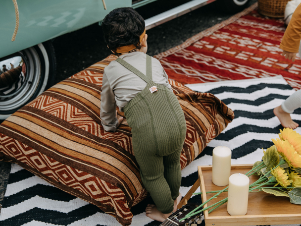 Hippy Footless Tights - Olive - Image 5