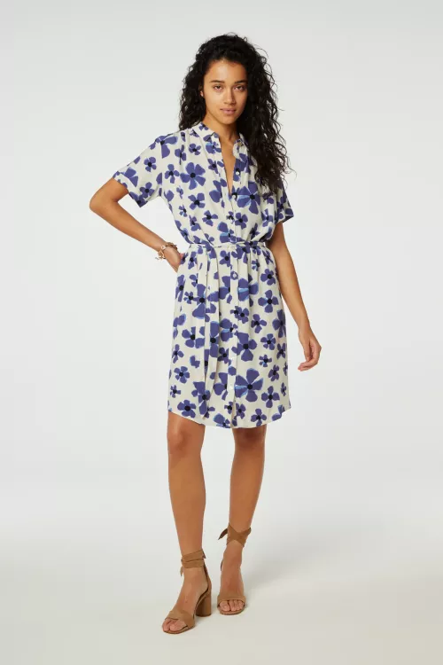 Boyfriend Dress Cream Wihte/Blue Nig Love Wheels Fabienne Chapot