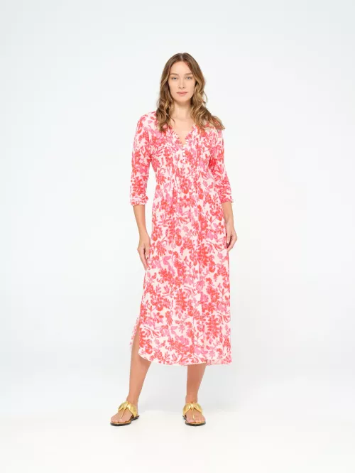 Antigua Pink Long Poppy Dress By One Season