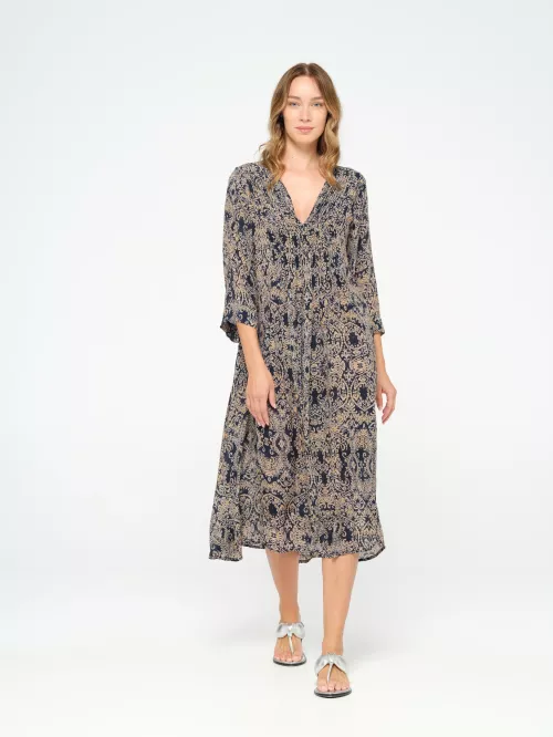 Mia Costa Brava Dress Navy-Viskose-Marine One Season