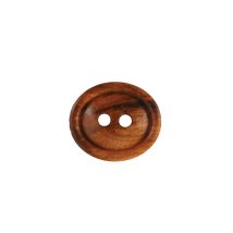 Knapp - 12mm - 2 hull - Oval Lys brun