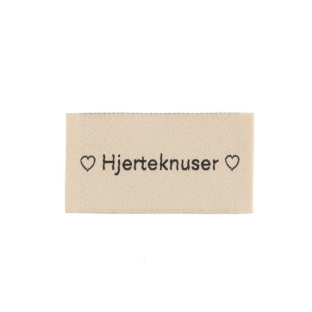 Merkelapp med tekst 25x45mm – Hjerteknuser