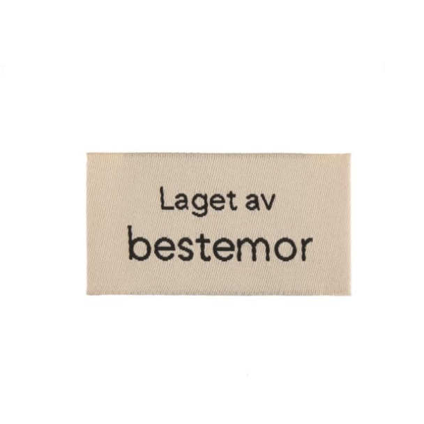 Merkelapp med tekst 25x45mm – Laget av bestemor