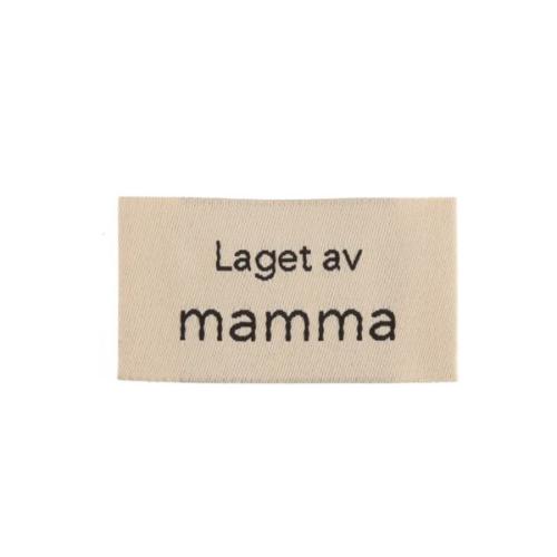 Merkelapp med tekst 25x45mm – Laget av mamma