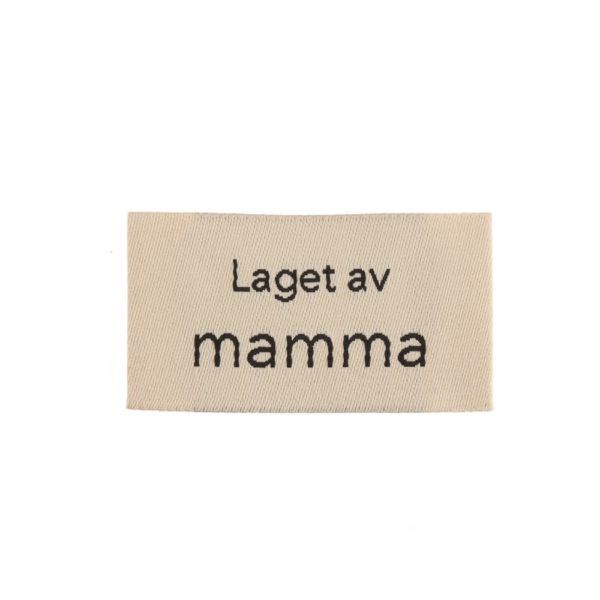Merkelapp med tekst 25x45mm – Laget av mamma