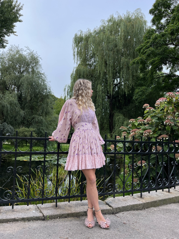 Patchwork Puffed Dress - Purple Rain - Image 2