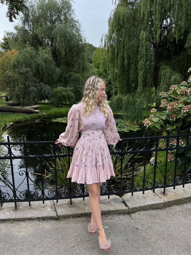 Patchwork Puffed Dress - Purple Rain - Image 4