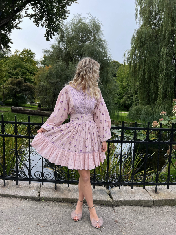 Patchwork Puffed Dress - Purple Rain - Image 6