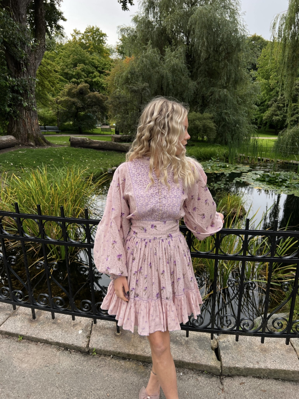 Patchwork Puffed Dress - Purple Rain - Image 7