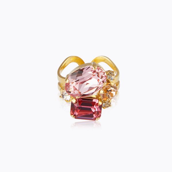 Mina Carolina Ring Gold - Pink Combo